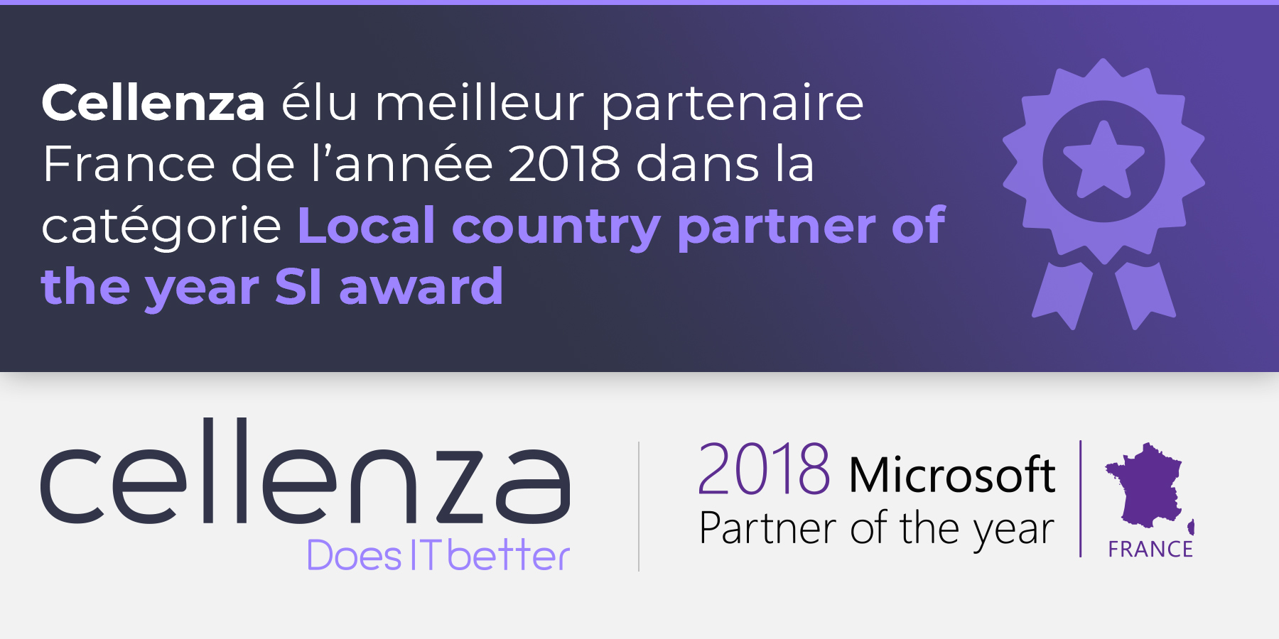 Cellenza Partner of the Year 2018 Microsft
