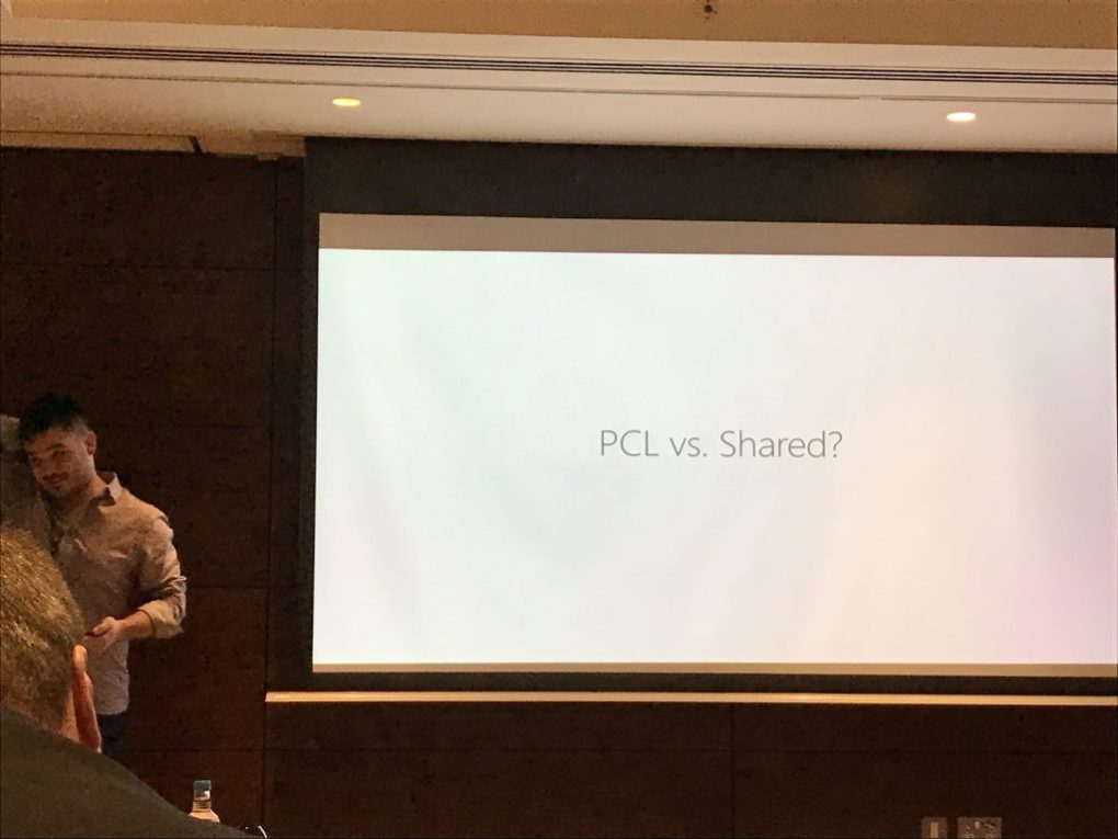 Xamarin Partner Summit pcl vs shared