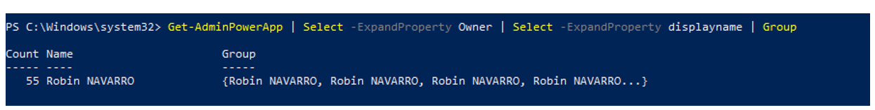 •	Display the number of applications belonging to each of your users