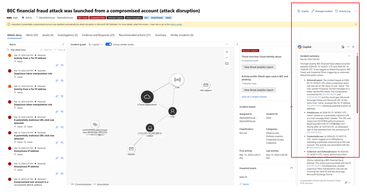 Partie incident summary