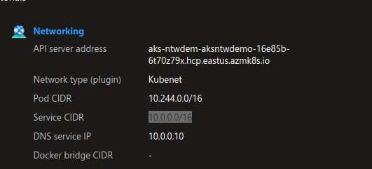 Kubenet affichage des valeurs du pod CIDR et du Service CIDR