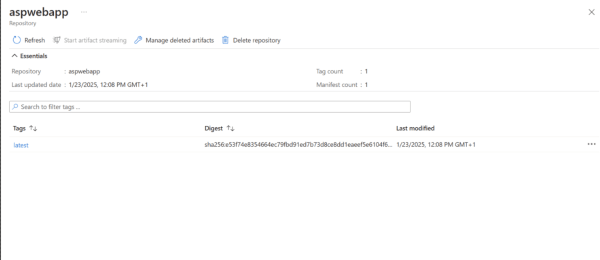 Et voici l’image qui est buildé et stocké: 