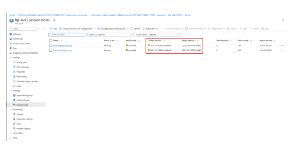 Visuel 5 current version vs target version